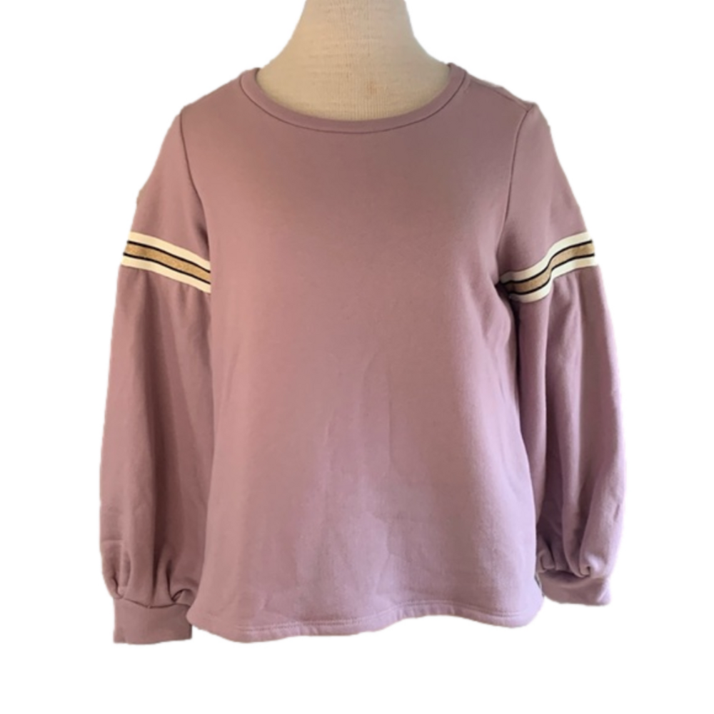 Dolan lavender sweatshirt w/gold, cream, and black stripe on sleeve Sz S